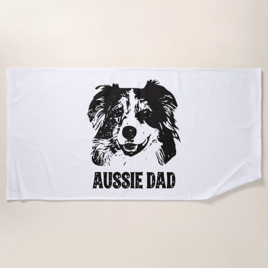 Mens Aussie Vater - Australian Shepherd Dog Vater Strandtuch (Vorderseite)