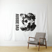 Mens Aussie Vater - Australian Shepherd Dog Vater Wandteppich (Beispiel (Horizontal))