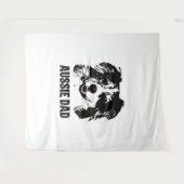 Mens Aussie Vater - Australian Shepherd Dog Vater Wandteppich (Vorderseite (Horizontal))