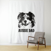 Mens Aussie Vater - Australian Shepherd Dog Vater Wandteppich (Beispiel)