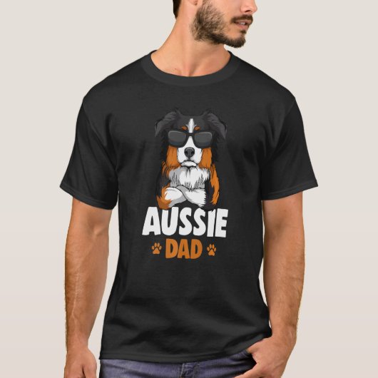 Mens Australian Shepherd Aussie Dad Dog T-Shirt (Vorderseite)