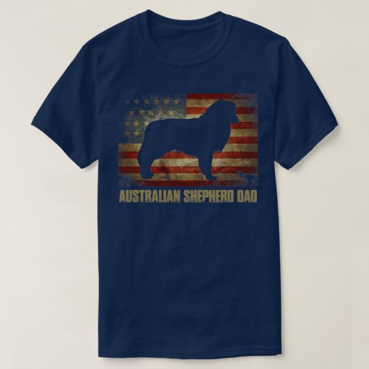 Mens Australian Shepherd Vater Vintag American T-Shirt (Design vorne)