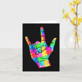 Mens Autism Awareness Sign Language Geschenke ASL  Karte (Gelbe Blume)