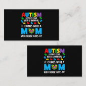 Mens Autismus kommt nicht mit einer manuellen Mama Visitenkarte (Vorne/Hinten)