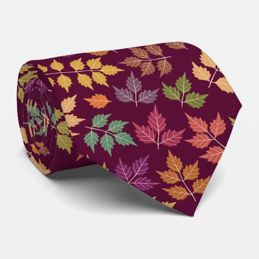 Mens Autumn Pattern Neck Tie Krawatte (Gerollt)