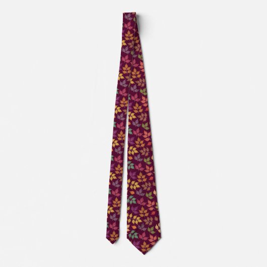 Mens Autumn Pattern Neck Tie Krawatte (Rückseite)