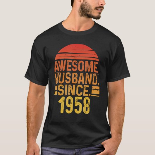 Mens Awesome Husband since 1958 Wedding Anniversar T-Shirt (Vorderseite)