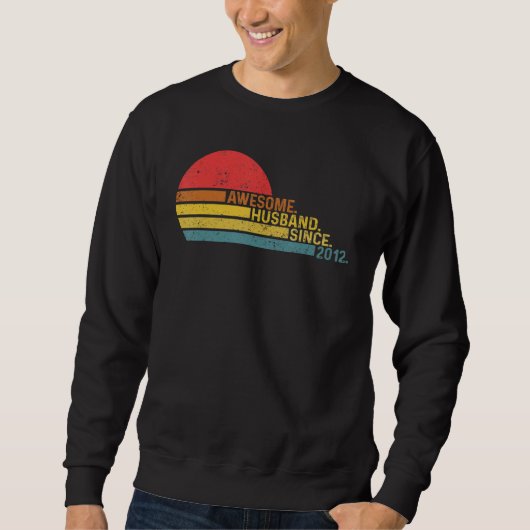 Mens Awesome Husband since 2012 Wedding Anniversar Sweatshirt (Vorderseite)