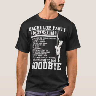 Mens Bachelor Party Checklist Groom Trauzeugen Wed T-Shirt