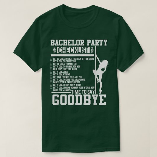 Mens Bachelor Party Checklist Groom Trauzeugen Wed T-Shirt (Design vorne)