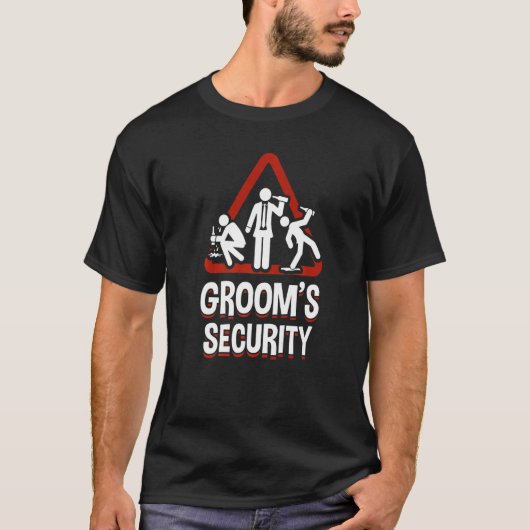 Mens Bachelor Party Grooms Security T-Shirt (Vorderseite)