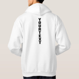 Mens Back Side Print White Template benutzerdefini Hoodie