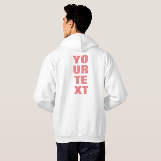 Mens Back Side Printed Modern White Template Hoodie (Schwarz voll)