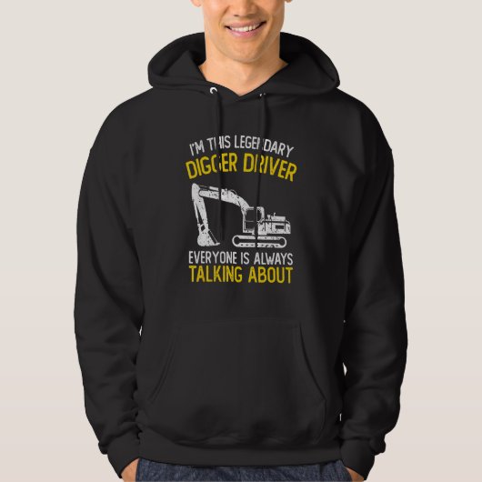 Mens Bagger Driver Heavy Equipment Operator Hoodie (Vorderseite)