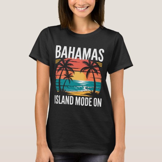MENS BAHAMAS TSHIRT Island Mode On Summer Beach (Vorderseite)
