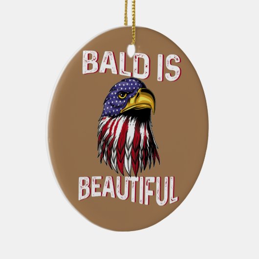 Mens Bald ist eine wunderschöne Patriotic American Keramik Ornament (Rechts)