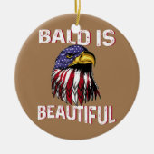 Mens Bald ist eine wunderschöne Patriotic American Keramik Ornament (Vorne)