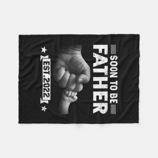 Mens bald Vater sein Est 2022 Retro erster Vater Fleecedecke (Vorderseite (Horizontal))