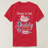 Mens Bald zu Daddy Est 2023 Baby Schwangerschaft A T-Shirt (Design vorne)