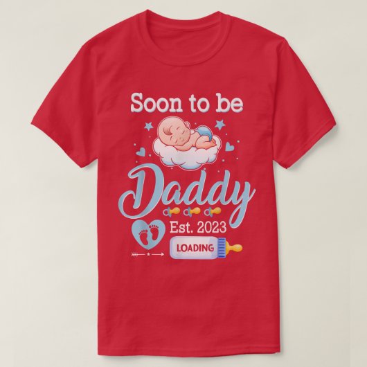 Mens Bald zu Daddy Est 2023 Baby Schwangerschaft A T-Shirt (Design vorne)
