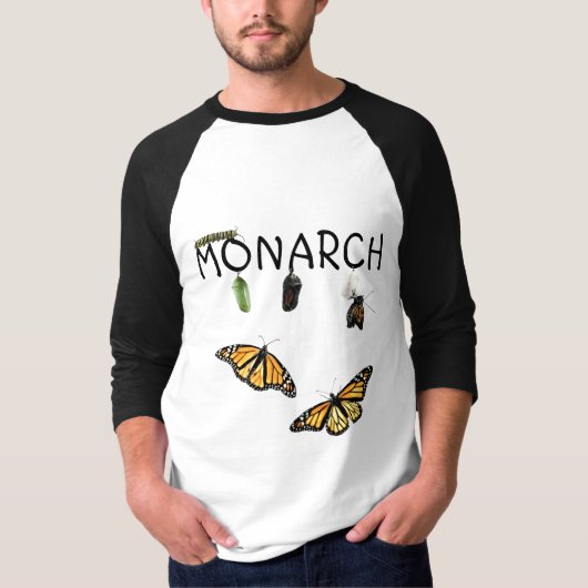 Mens Ball T-Shirt Monarch Life Cycle (Vorderseite)