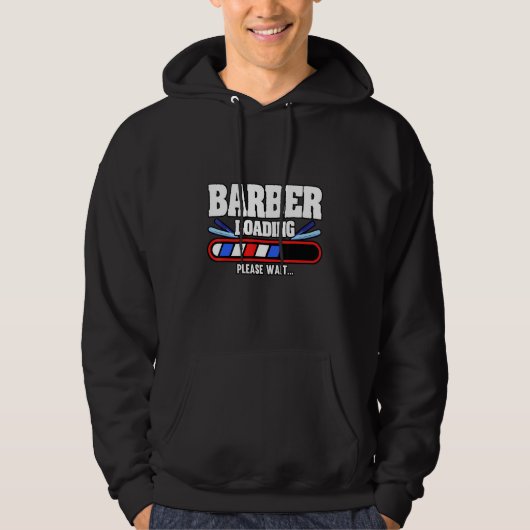 Mens Barber Loading Bitte warten Friseur Haar Hoodie (Vorderseite)