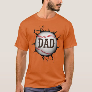 Mens Baseball Dad For Men Vintage Fathers Day Shir T-Shirt