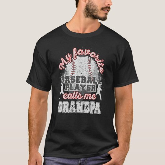 Mens Baseball Grandpa Favorite Baseball Player Cal T-Shirt (Vorderseite)