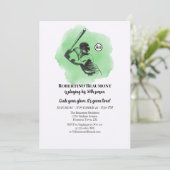 Men's Baseball Hitting 50th Birthday Einladung (Stehend Vorderseite)