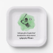 Men's Baseball Hitting 50th Birthday Pappteller (Vorderseite)