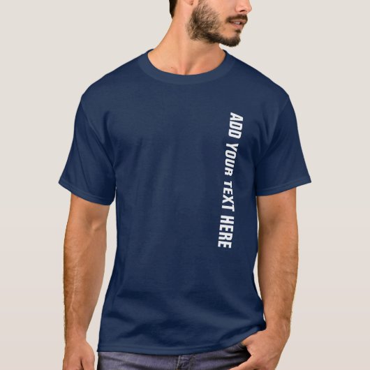 Mens Basic Dark T - Shirt Custom Template Navy Blu (Vorderseite)