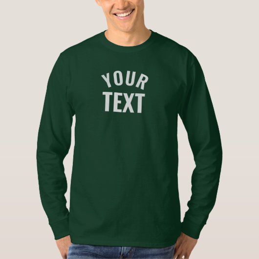 Mens Basic Long Sleeve Deep Forest Green Template T-Shirt (Vorderseite)