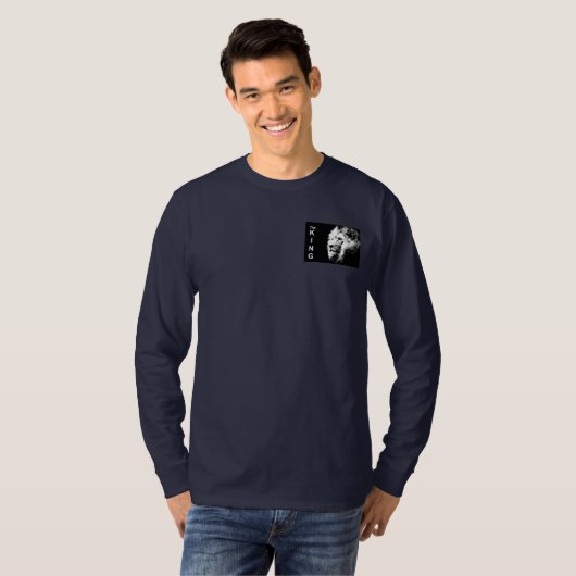 Mens Basic Long Sleeve TSjirts Navy Blue Lion T-Shirt (Vorne ganz)