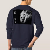 Mens Basic Long Sleeve TSjirts Navy Blue Lion T-Shirt (Rückseite)