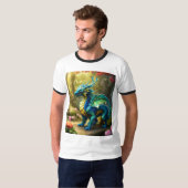 Mens Basic Ringer T - Shirt Whimsical Dragon T - S (Vorne ganz)