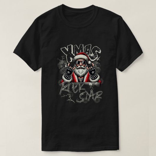 Men's Basic T - Shirt Santa Claus Rock Star T - Sh (Design vorne)