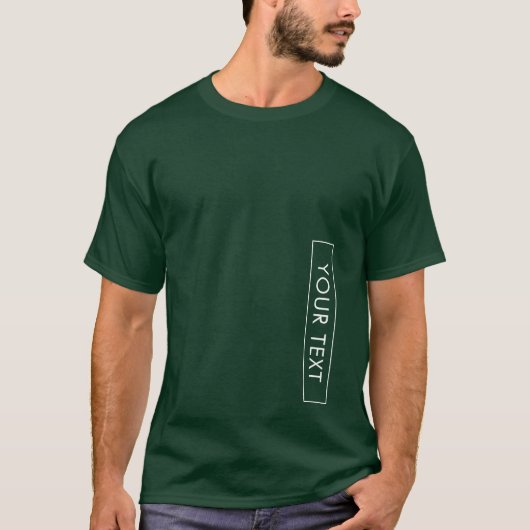 Mens Basic Tee Shirt Trendy Deep Forest Green (Vorderseite)