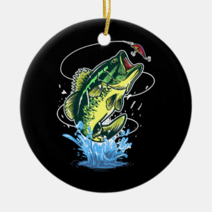 Mens Bass Fishing Lures Bass Fish Keramik Ornament