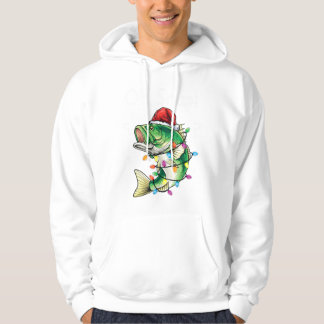 Mens Bass Fishing Santa Oh Snap Weihnachtsangeln Hoodie