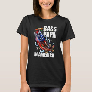 Mens Bass Papa In Amerika Bassangeln Amerikanische T-Shirt
