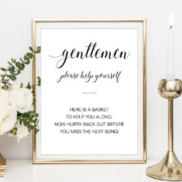 Mens Bathroom Basket Elegantes Hochzeitszeichen Poster