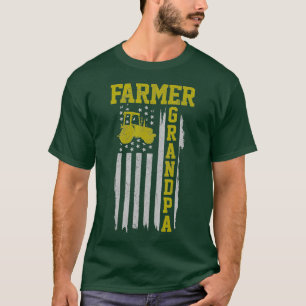 Mens Bauer Großpa Flag Traktor Farm T-Shirt