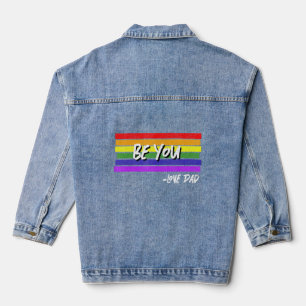 Mens Be You Liebe Vater Vintag Regenbogenforelle F Jeansjacke