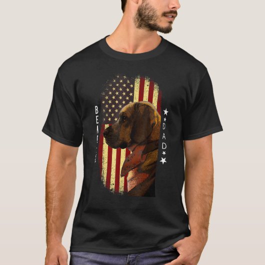 Mens Beagle Dad American Flag Patriotic Beagle Des T-Shirt (Vorderseite)