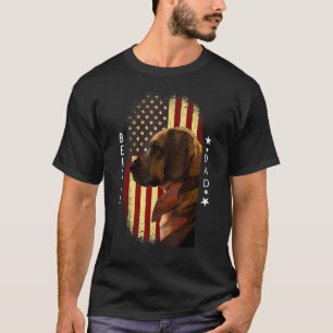 Mens Beagle Vater American Flag Patriotic Beagle D T-Shirt