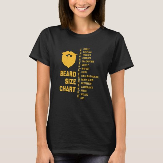 Mens Beard Growth Chart Beard Measurement Tool Bär T-Shirt (Vorderseite)