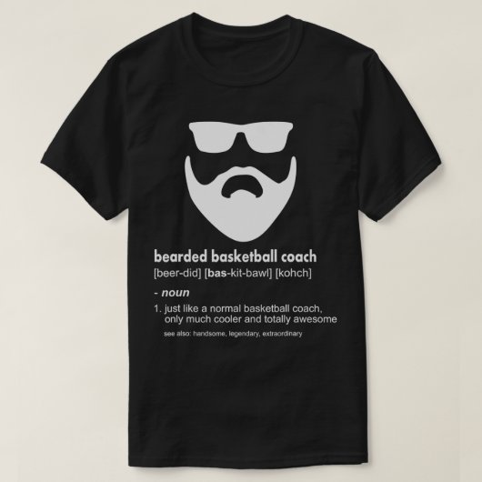 Mens Bearded Basketball Coach Joke Basketball Coa T-Shirt (Design vorne)