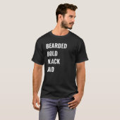 Mens Bearded Bold Black Vater Vathers First T T-Shirt (Vorne ganz)