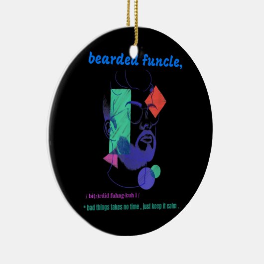 Mens Bearded Functional Mens Geschenke Keramik Ornament (Rechts)