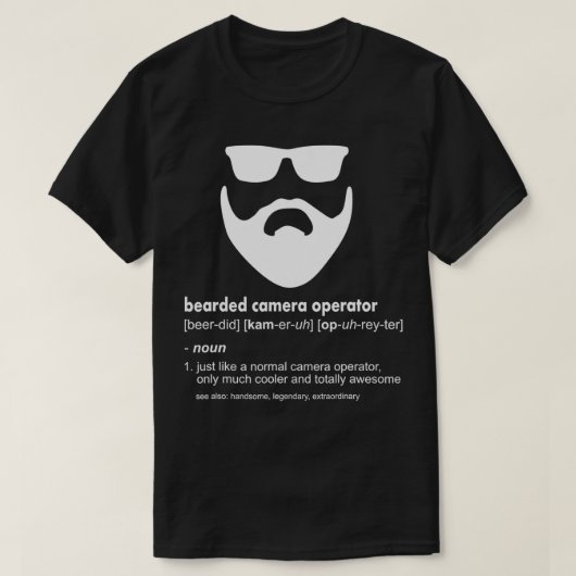 Mens Bearted Camera Operator Funny Beard Camerama T-Shirt (Design vorne)